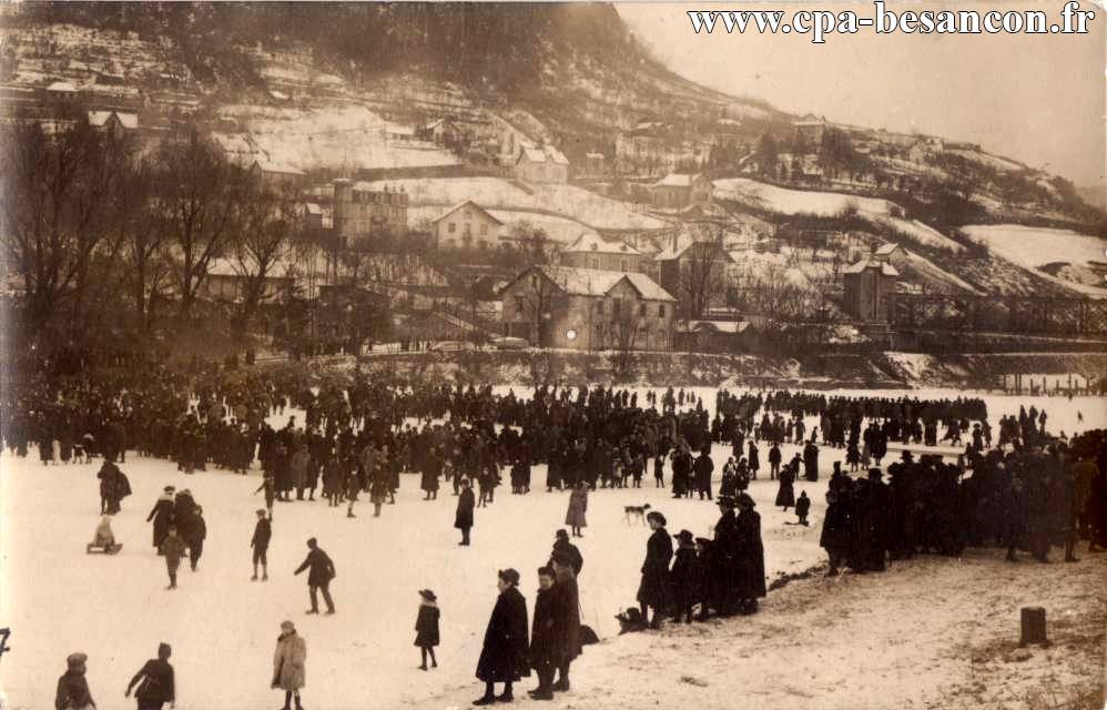 BESANÇON en Hiver 1917 - Patinage sur le Doubs